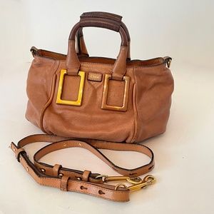 Chloe Mini Ethel Tan Brown Leather Hand Bag Crossbody